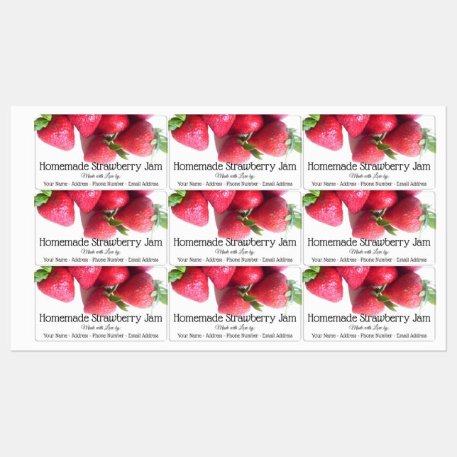 Étiquettes alimentaires - Cluster de fraises (Feuille)