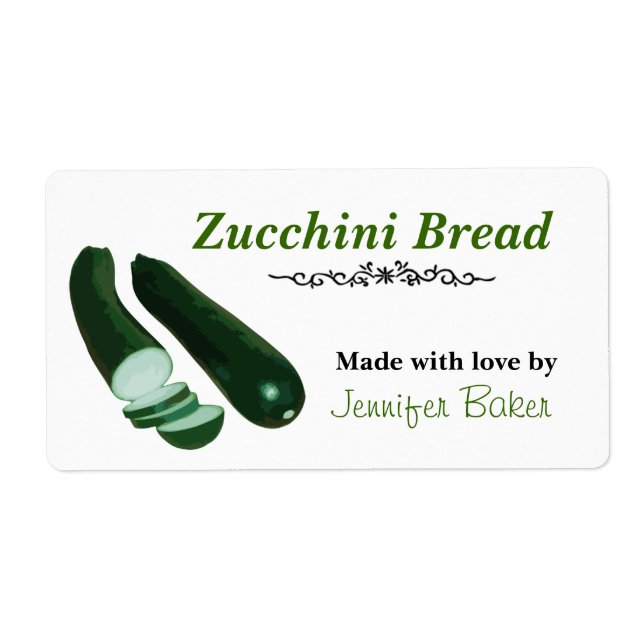 Étiquettes alimentaires de Zucchini (Devant)