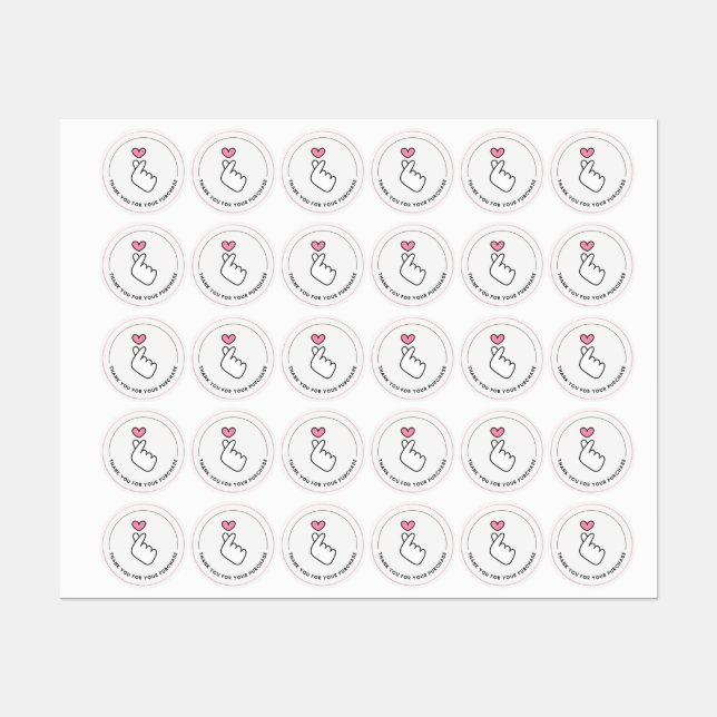 Étiquettes Always With Love Finger Heart Clothing Labels (Feuille)