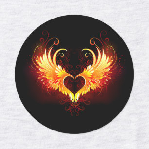 Étiquettes Angel Fire Heart with Wings