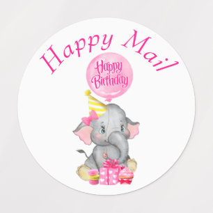 Étiquettes Anniversaire rose personnalisé