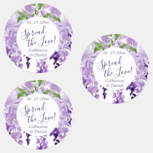 Étiquettes Aquarelle Wisteria Mariage Étaler Le Script d'amou