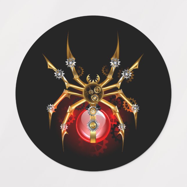 Étiquettes Araignée en vapeur noire (Design 1)