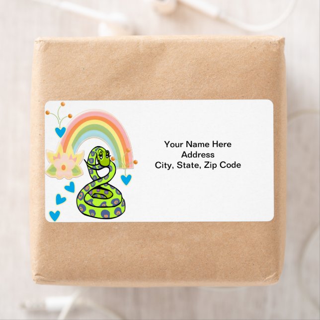 Étiquettes arc-en-ciel serpent (En situation)