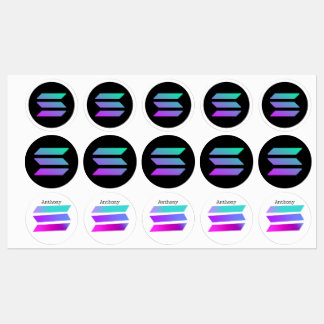 Étiquettes Autocollant moderne SOLANA altcoin pour garçon tra