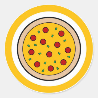 Étiquettes autocollant Pizza flaveur cercle