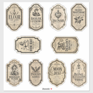 Étiquettes Autocollantes de Potions d'Apothicaire 