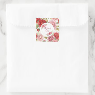 Étiquettes autocollantes florales Petit mot doux