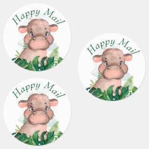Étiquettes Autocollants pour hippo Safari Happy Mail