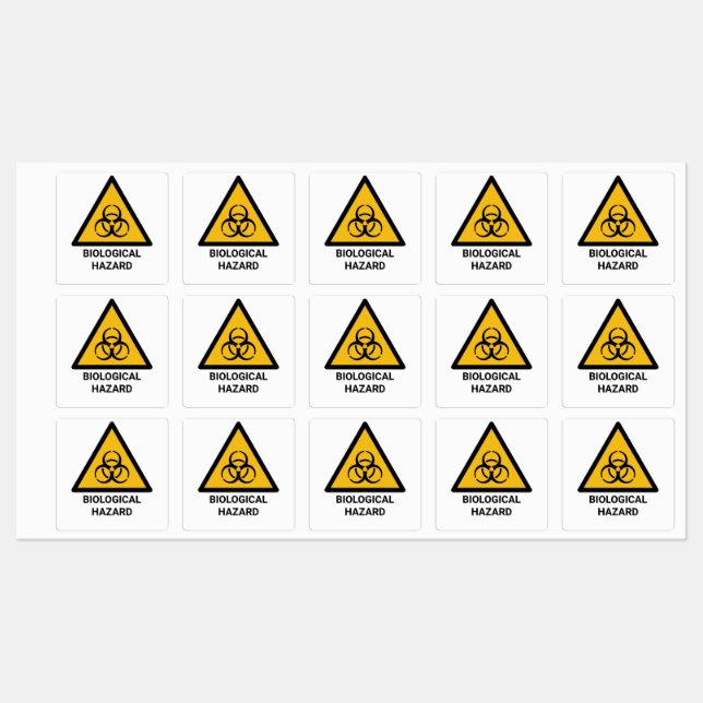 Étiquettes Avertissement de danger biologique, symbole de dan (Feuille)
