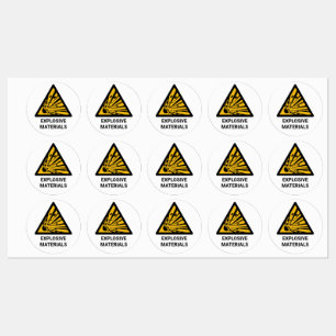 Étiquettes Avertissement sur les explosifs, danger d'explosio