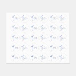 Étiquettes Baby shower Bleu Bow Invitation, Baby shower garço