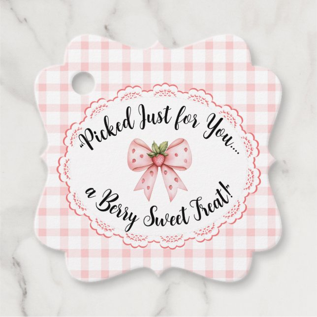 Étiquettes Baby shower-Faveur fraise (Devant)