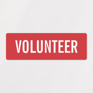 Étiquettes Badge Red Volunteer