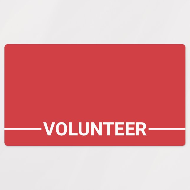 Étiquettes Badge volontaire Red Blank (Design 1)