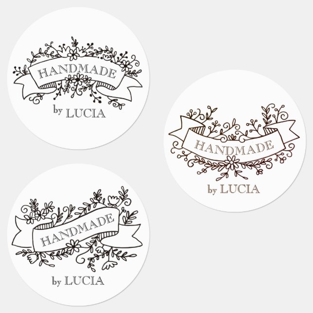 Étiquettes bannière florale élégant script fait main (Groupe)