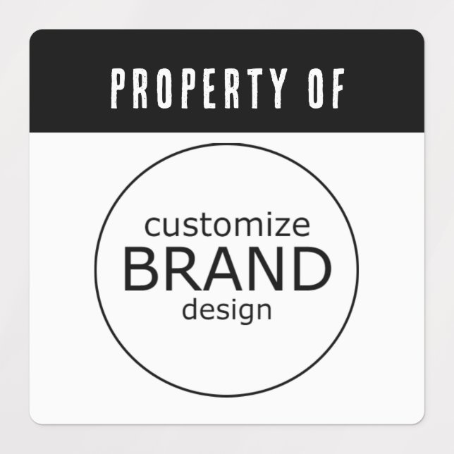Étiquettes Black Stripe Propriété Du Logo D'Entreprise (Design 1)