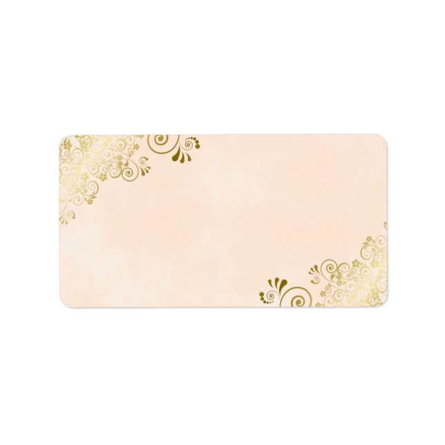 Étiquettes blancs Gold & Peach pour do-it-yourself (Devant)