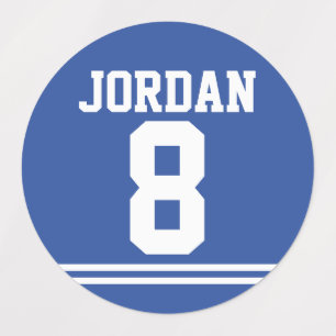 Étiquettes Blue Football Jersey - Sports Thème Anniversaire
