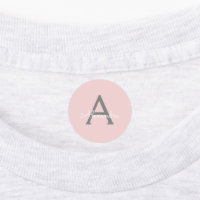 Blush Pink Grey Modern Script Girly Monogram