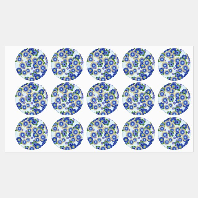 Étiquettes bombe à fleurs 7 (Feuille)
