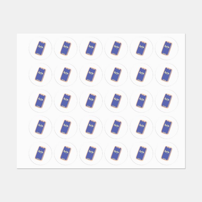 Étiquettes bonjour autocollants pour smartphones (Feuille)
