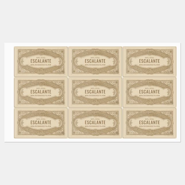 Étiquettes Bordure crémeuse vintage Retro (Feuille)