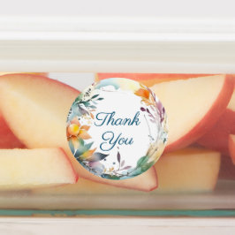 Étiquettes Bordure florale colorée avec Merci