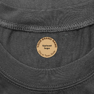 Étiquettes Brand on Small Light Brown Circle Clothing Label