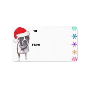 Étiquettes Brindle de cadeau de boxeur de Père