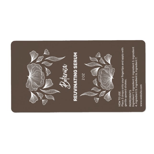 Étiquettes Brown de bouteilles de dropper (Devant)