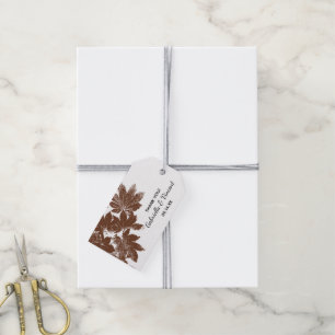 Étiquettes Brown du Mariage Merci du timbre feuill