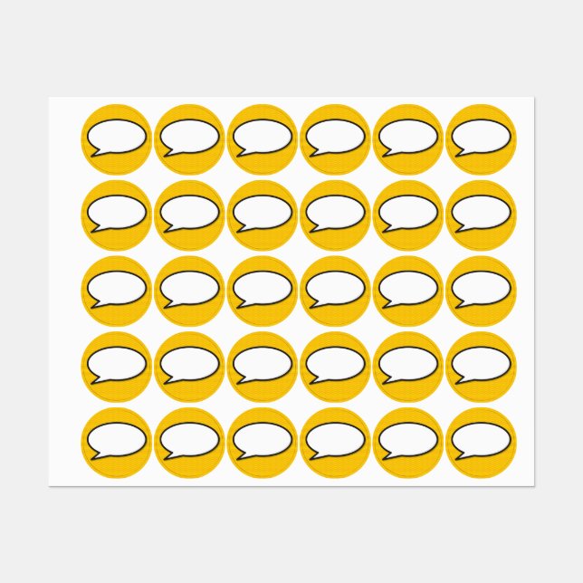 Étiquettes Bulle de bande dessinée Pop Art (Feuille)