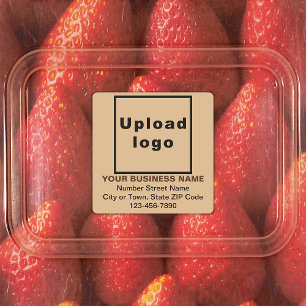 Étiquettes Business Brand on Light Brown Square Adhesive