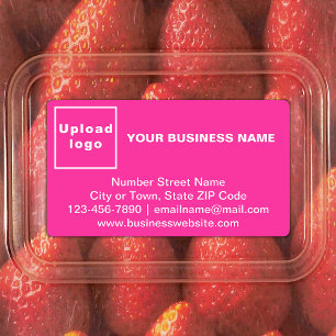 Étiquettes Business Brand on Pink Rectangle Adhesive Label