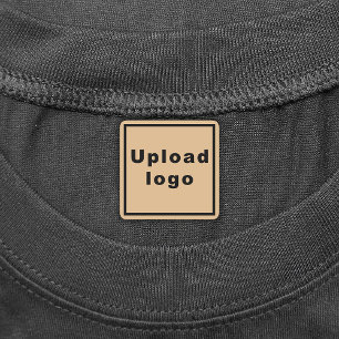 Étiquettes Business Logo on Light Brown Square Iron On Label