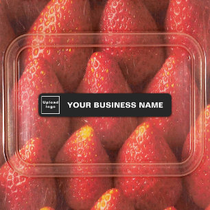 Étiquettes Business Name and Logo on Black Slim Adhesive