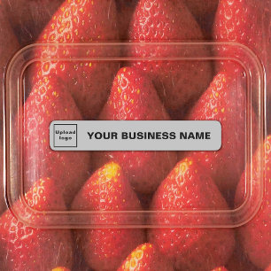 Étiquettes Business Name and Logo on Gray Slim Adhesive Label