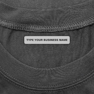 Étiquettes Business Name on Gray Rectangle Iron On Label