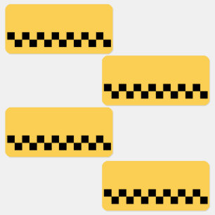 Étiquettes Cabine jaune à damiers motif
