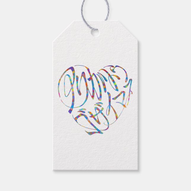 Étiquettes-cadeau 感謝のココロ Thank you 多言語17国語 字抜きカラフル (Devant)