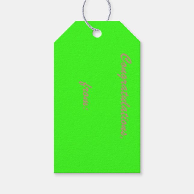 Étiquettes-cadeau 10-Pack d'étiquettes cadeaux personnalisées Neon G (Devant)