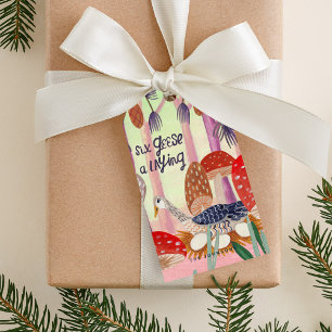 Étiquettes-cadeau 12 Jours de Noël 6 oies pondant