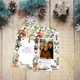 Étiquettes-cadeau 12 Jours de Noël Photo