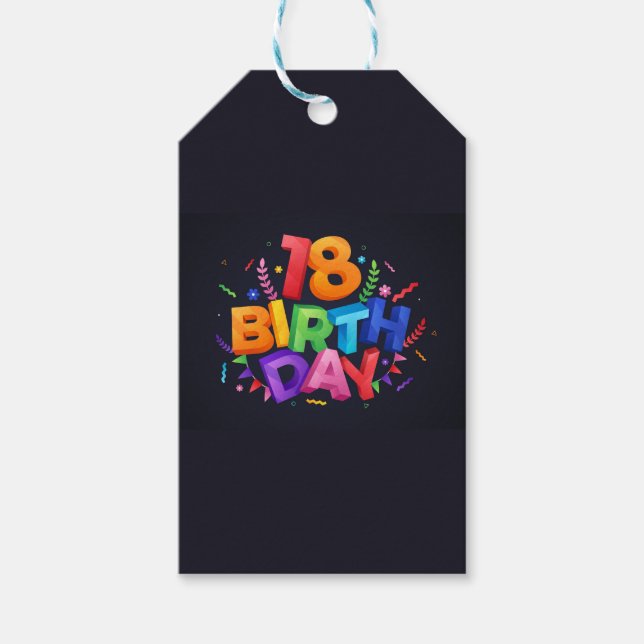 Étiquettes-cadeau 18e anniversaire (Devant)