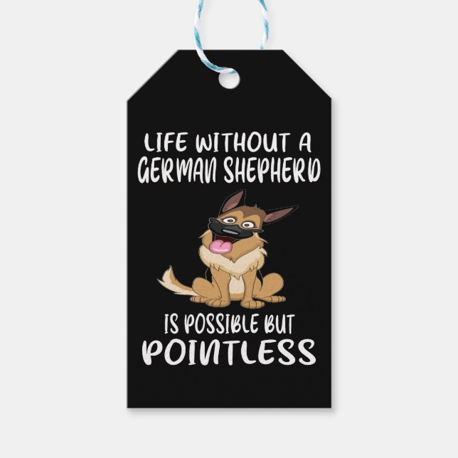 Étiquettes-cadeau 1 La Vie Sans Berger Allemand Est Possible Mais P (Devant)
