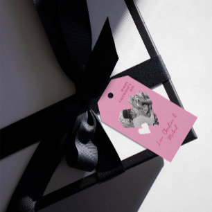 Étiquettes-cadeau 1 Photo Valentines Jour Moderne Amour du Coeur Ros