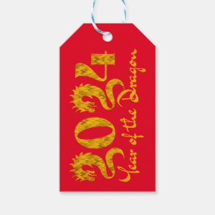 ÉTIQUETTES-CADEAU 2024 ANNÉE DE L'OR DRAGON
