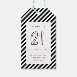 Étiquettes-cadeau 21 Joyeux 21ème Anniversaire Pour Hommes Simple Mi