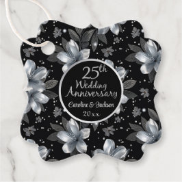 Étiquettes Cadeau 25e anniversaire de la Parties scintillant d'argen